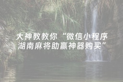 大神教教你“微信小程序湖南麻将助赢神器购买”（怎么能调好牌)