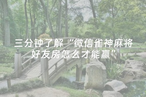 三分钟了解“微信雀神麻将好友房怎么才能赢”（插件开挂免费AI)