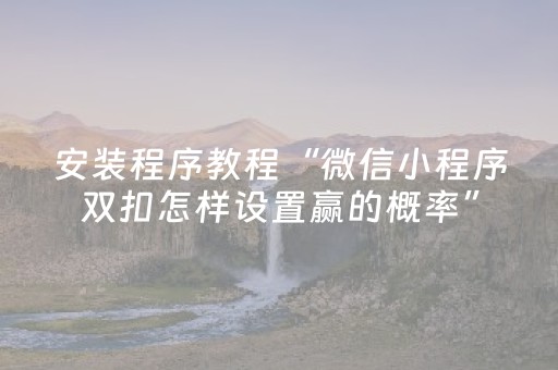 安装程序教程“微信小程序双扣怎样设置赢的概率”（充值会提高胜率么)