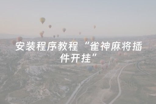 安装程序教程“雀神麻将插件开挂”（怎么设置能有好牌)