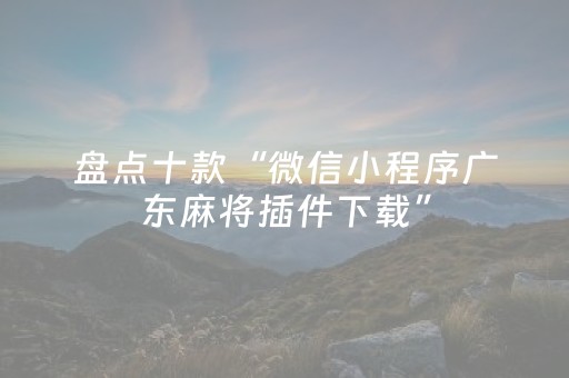 盘点十款“微信小程序广东麻将插件下载”（辅助挂发牌规律)
