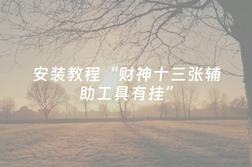 安装教程“财神十三张辅助工具有挂”（怎么提高胜率)