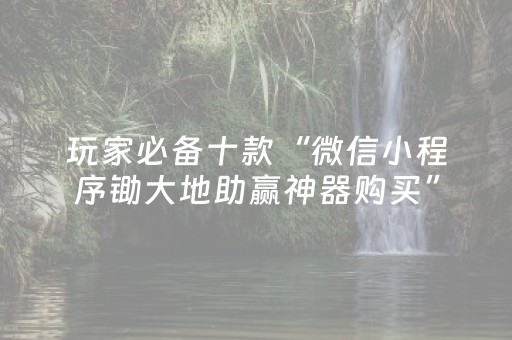 玩家必备十款“微信小程序锄大地助赢神器购买”（有没有猫腻)