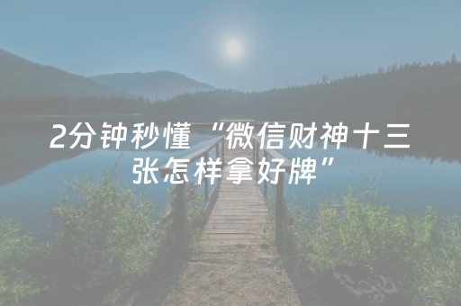 2分钟秒懂“微信财神十三张怎样拿好牌”（辅助神器免费)