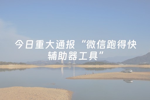 今日重大通报“微信跑得快辅助器工具”（辅助挂发牌规律)