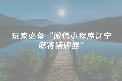 玩家必备“微信小程序辽宁麻将辅牌器”（助攻神器)