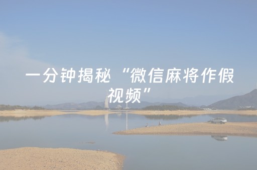 一分钟揭秘“微信麻将作假视频”（必赢神器)