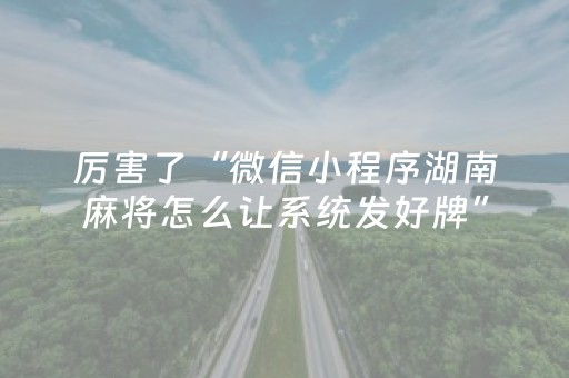 厉害了“微信小程序湖南麻将怎么让系统发好牌”（输赢跟id号有关系吗)