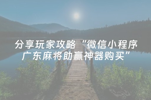 分享玩家攻略“微信小程序广东麻将助赢神器购买”（必赢神器)