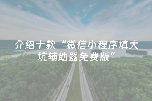 介绍十款“微信小程序填大坑辅助器免费版”（怎么让系统给你发好牌)