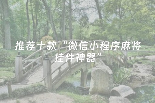 推荐十款“微信小程序麻将挂件神器”（做弊器软件下载)
