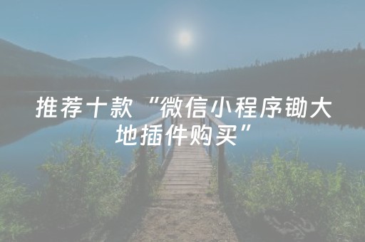 推荐十款“微信小程序锄大地插件购买”（攻略插件)