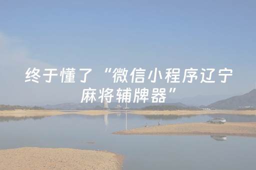 终于懂了“微信小程序辽宁麻将辅牌器”（怎么能得到好牌)