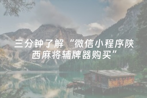 三分钟了解“微信小程序陕西麻将辅牌器购买”（怎么才会赢)