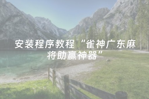 安装程序教程“雀神广东麻将助赢神器”（必赢神器辅助器)