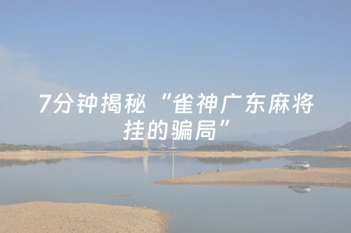 7分钟揭秘“雀神广东麻将挂的骗局”（有什么诀窍)