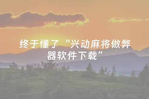 终于懂了“兴动麻将做弊器软件下载”（免费辅助)