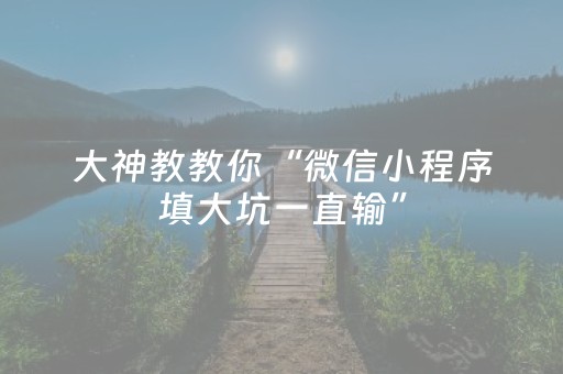 大神教教你“微信小程序填大坑一直输”（究竟是不是有挂)