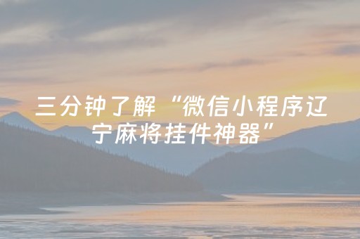 三分钟了解“微信小程序辽宁麻将挂件神器”（怎么控制输赢)