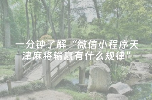 一分钟了解“微信小程序天津麻将输赢有什么规律”（可以设置输赢吗)