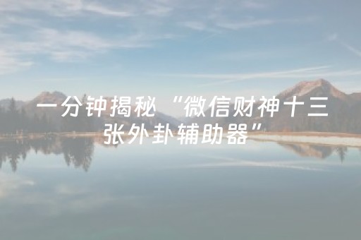 一分钟揭秘“微信财神十三张外卦辅助器”（骗局大揭秘)