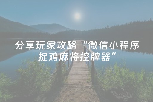 分享玩家攻略“微信小程序捉鸡麻将控牌器”（透明挂辅助器)
