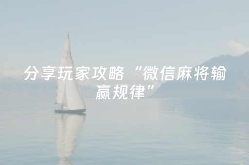分享玩家攻略“微信麻将输赢规律”（挂件神器)