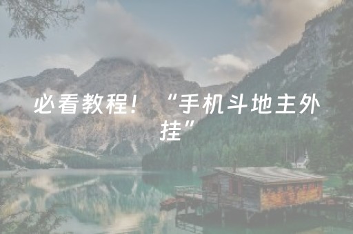 必看教程！“手机斗地主外挂”（详细辅助教程）-哔哩哔哩