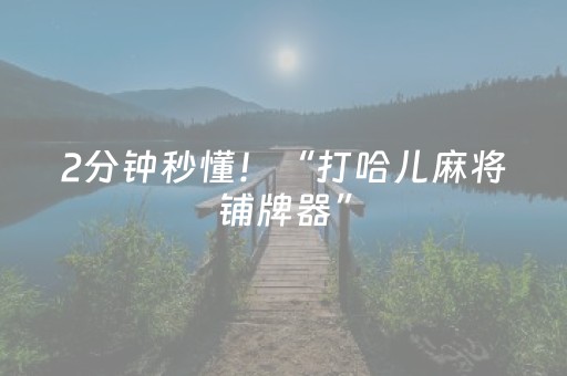 2分钟秒懂！“打哈儿麻将铺牌器”（详细开挂教程）-哔哩哔哩