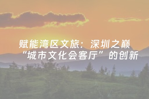 赋能湾区文旅：深圳之巅“城市文化会客厅”的创新实践