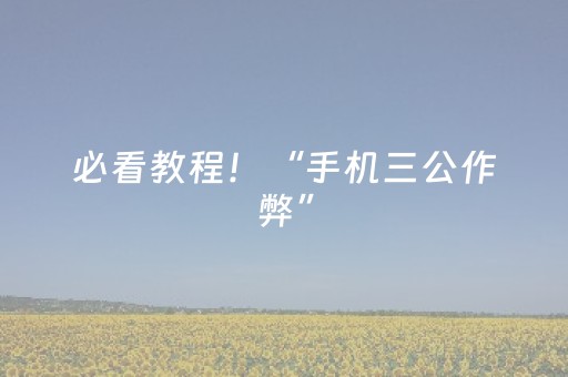 必看教程！“手机三公作弊”（详细开挂教程）-哔哩哔哩