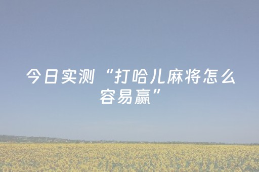 今日实测“打哈儿麻将怎么容易赢”（详细辅助教程）-哔哩哔哩