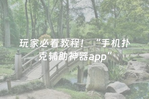 玩家必看教程！“手机扑克辅助神器app”（详细开挂教程）-哔哩哔哩