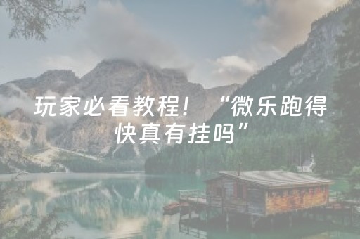 玩家必看教程！“微乐跑得快真有挂吗”（详细开挂教程）-哔哩哔哩