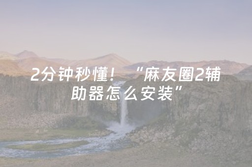 2分钟秒懂！“麻友圈2辅助器怎么安装”（详细透视教程）-哔哩哔哩