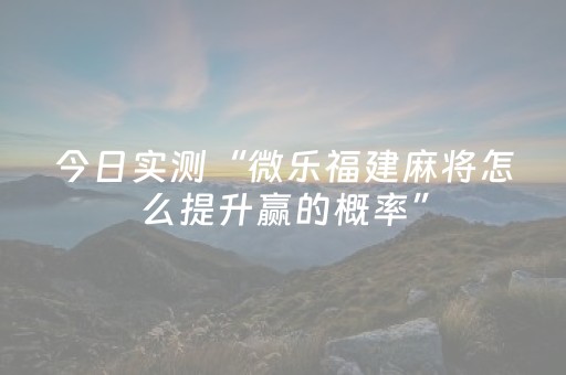 今日实测“微乐福建麻将怎么提升赢的概率”（详细透视教程）-哔哩哔哩