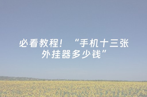 必看教程！“手机十三张外挂器多少钱”（详细透视教程）-哔哩哔哩