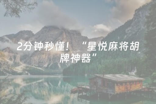 2分钟秒懂！“星悦麻将胡牌神器”（详细透视教程）-哔哩哔哩
