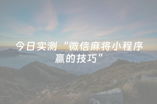 今日实测“微信麻将小程序赢的技巧”（详细透视教程）-哔哩哔哩