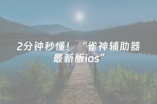 2分钟秒懂！“雀神辅助器最新版ios”（详细透视教程）-哔哩哔哩
