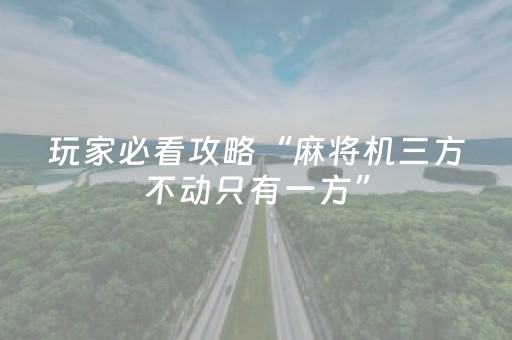玩家必看攻略“麻将机三方不动只有一方”（详细透视教程）-哔哩哔哩