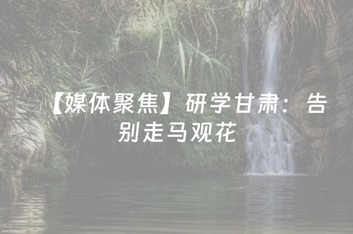 【媒体聚焦】研学甘肃：告别走马观花