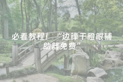 必看教程！“边锋干瞪眼辅助器免费”（详细开挂教程）-哔哩哔哩
