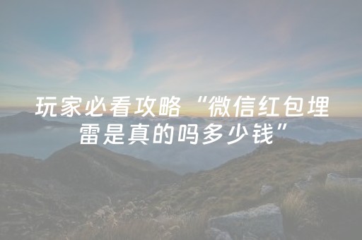 玩家必看攻略“微信红包埋雷是真的吗多少钱”（详细透视教程）-哔哩哔哩