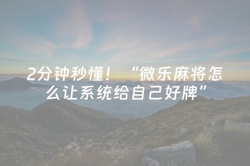2分钟秒懂！“微乐麻将怎么让系统给自己好牌”（详细辅助教程）-哔哩哔哩