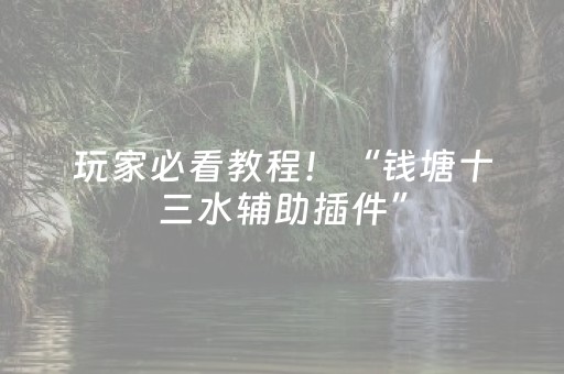 玩家必看教程！“钱塘十三水辅助插件”（详细透视教程）-哔哩哔哩