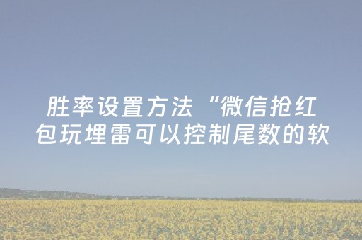 胜率设置方法“微信抢红包玩埋雷可以控制尾数的软件挂”（详细透视教程）-哔哩哔哩