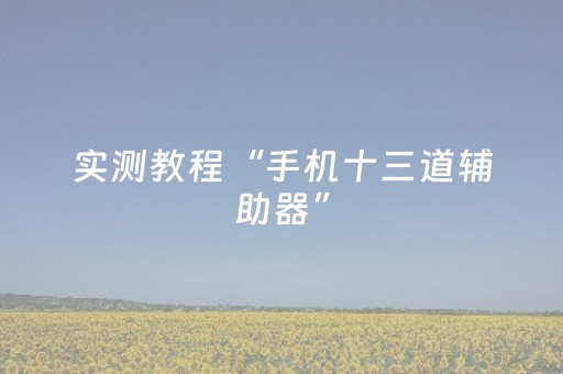 实测教程“手机十三道辅助器”（详细透视教程）-哔哩哔哩