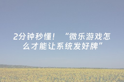 2分钟秒懂！“微乐游戏怎么才能让系统发好牌”（详细开挂教程）-哔哩哔哩