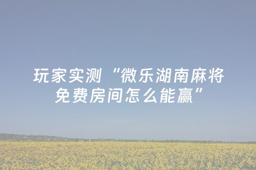 玩家实测“微乐湖南麻将免费房间怎么能赢”（详细透视教程）-哔哩哔哩